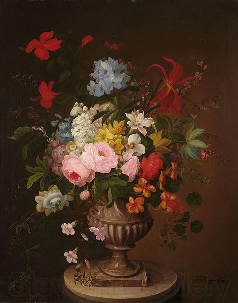 Edward Beyer Flowers in a vase Norge oil painting art
